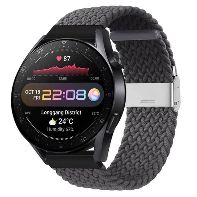 Flettet Elastik Armbånd Huawei Watch 3 Pro (48mm) - skygrey