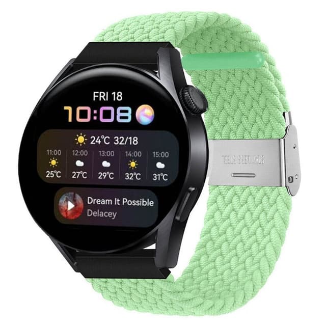 Flettet Elastik Armbånd Huawei Watch 3 (46mm) - pistachio