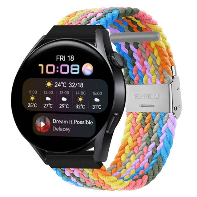 Flettet Elastik Armbånd Huawei Watch 3 (46mm) - light rainbow