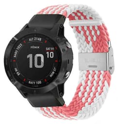 Flätat Elastiskt Armband Garmin Fenix 6X - Rosa/Vit