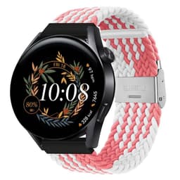 Flätat Elastiskt Armband Huawei Watch GT3 (42mm) - Rosa/Vit