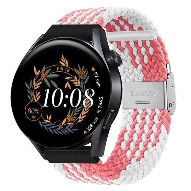 Flettet Elastik Armbånd Huawei Watch GT3 (42mm) - pinkwhite