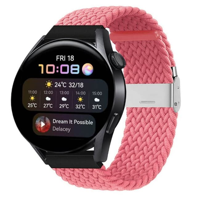 Flettet Elastik Armbånd Huawei Watch 3 (46mm) - Abrikos