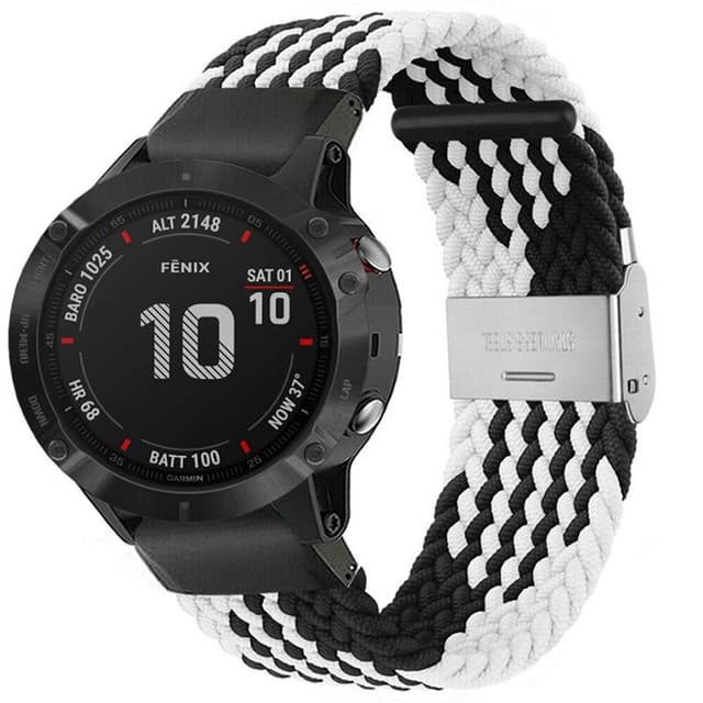 Flettet elastisk armbånd Garmin Fenix 6X - svarthvit