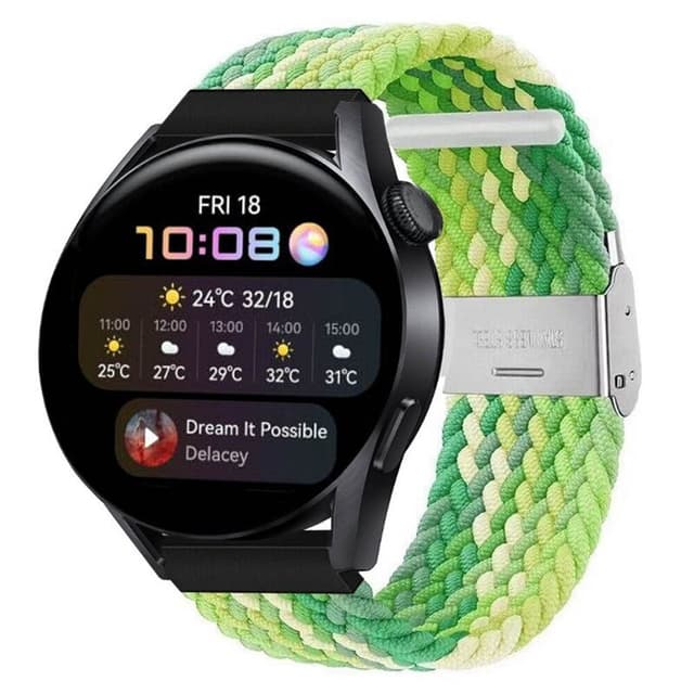 Flätat Elastiskt Armband Huawei Watch 3 (46mm) - Gradient green