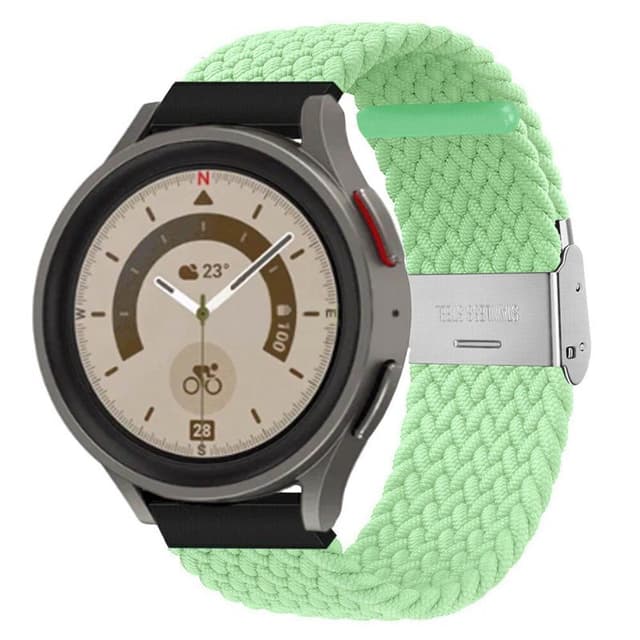 Flettet Elastik Armbånd Samsung Galaxy Watch 5 Pro (45mm) - pistachio