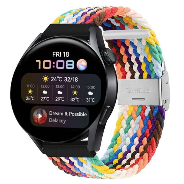 Flettet Elastik Armbånd Huawei Watch 3 (46mm) - Army