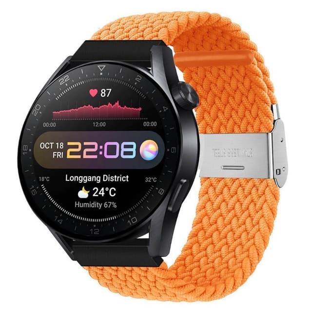 Flettet Elastik Armbånd Huawei Watch 3 Pro (48mm) - Orange