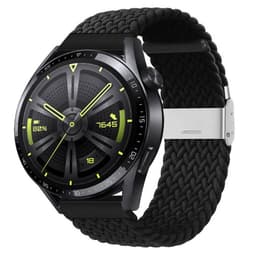 Flettet Elastik Armbånd Huawei Watch GT3 (46mm) - Sort
