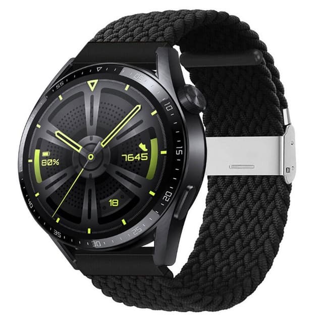Flettet Elastik Armbånd Huawei Watch GT3 (46mm) - Sort