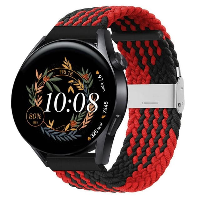 Flettet Elastik Armbånd Huawei Watch GT3 (42mm) - Rød/Sort