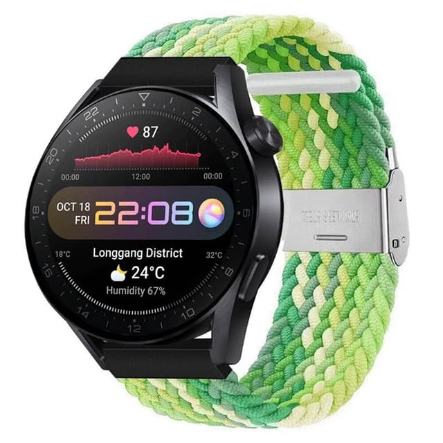 Flätat Elastiskt Armband Huawei Watch 3 Pro (48mm) - Gradient green