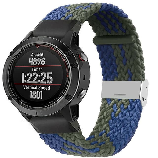 Flätat Elastiskt Armband Garmin Fenix 5 - Blågrön