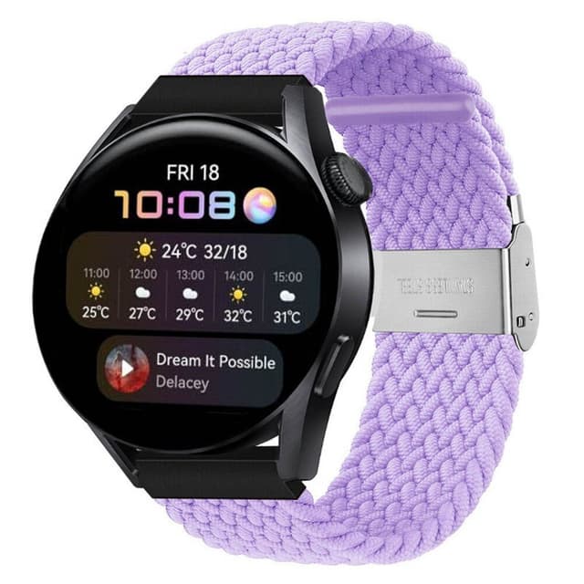 Flätat Elastiskt Armband Huawei Watch 3 (46mm) - Ljuslila