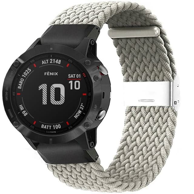 Flettet elastisk armbånd Garmin Fenix 6 - stone