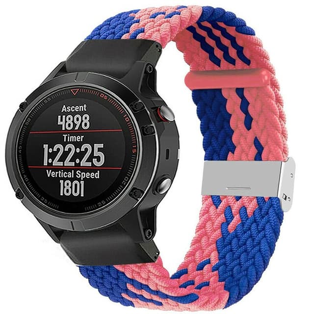 Flettet Elastik Armbånd Garmin Fenix 5X - bluepowder