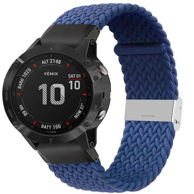 Flettet Elastik Armbånd Garmin Fenix 6 - Blå