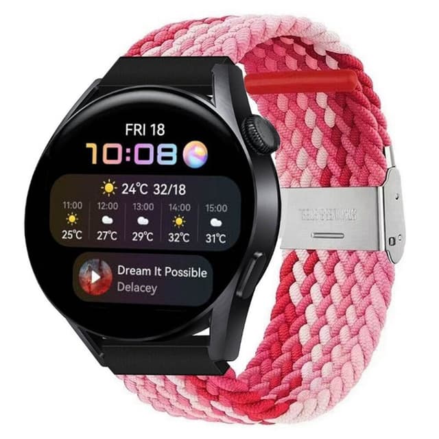 Flettet Elastik Armbånd Huawei Watch 3 (46mm) - gradientred