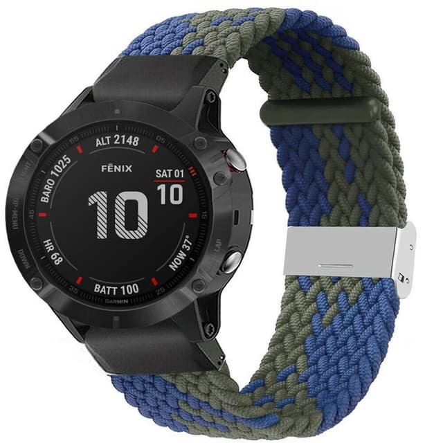 Flätat Elastiskt Armband Garmin Fenix 6X - Blågrön