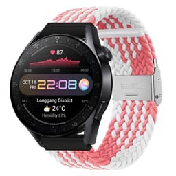 Punottu elastinen rannekoru Huawei Watch 3 Pro (48mm) - pinkwhite