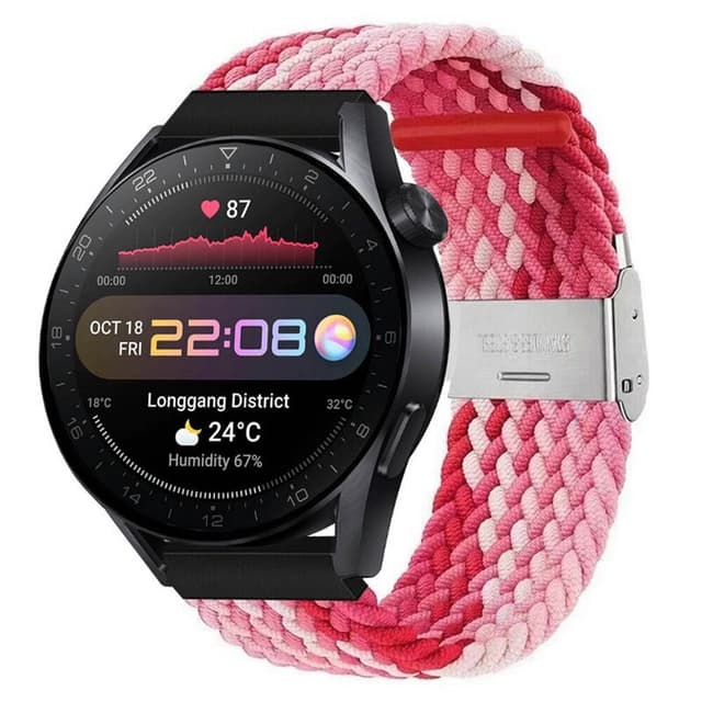Flettet Elastik Armbånd Huawei Watch 3 Pro (48mm) - gradientred