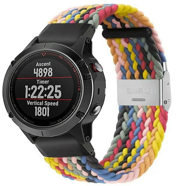 Flettet Elastik Armbånd Garmin Fenix 5 - rainbow