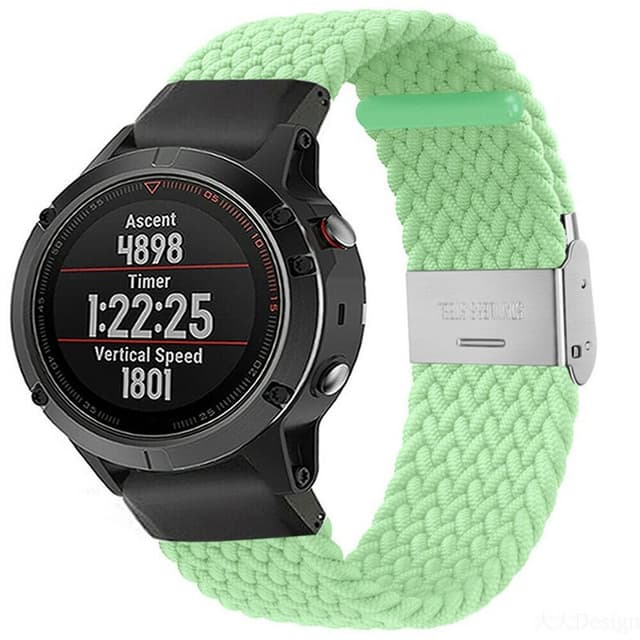 Flettet elastisk armbånd Garmin Fenix 5X - pistachio