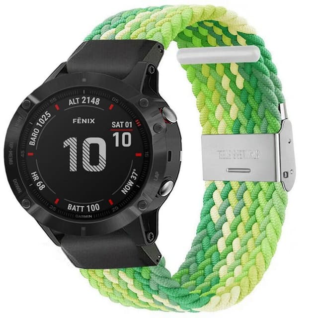 Flettet elastisk armbånd Garmin Fenix 6 - gradientgreen