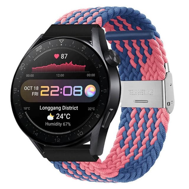 Flettet Elastik Armbånd Huawei Watch 3 Pro (48mm) - bluepowder
