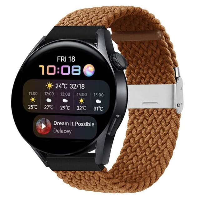 Flätat Elastiskt Armband Huawei Watch 3 (46mm) - Brun