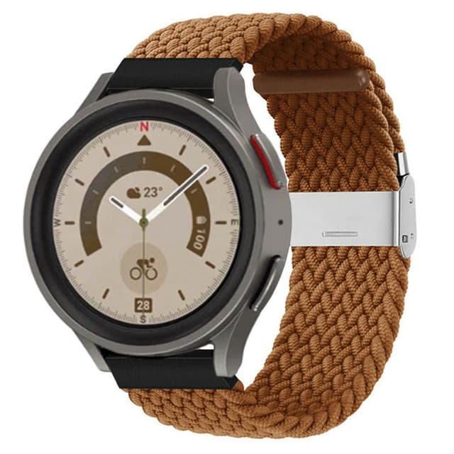Flettet Elastik Armbånd Samsung Galaxy Watch 5 Pro (45mm) - Brun