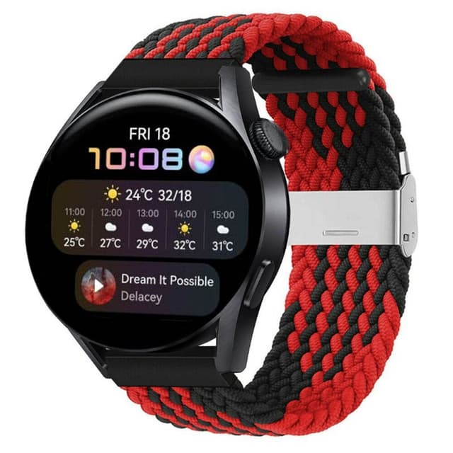 Flettet elastisk armbånd Huawei Watch 3 (46mm) - Rød/svart