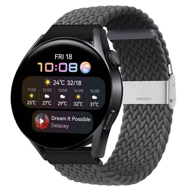 Flettet Elastik Armbånd Huawei Watch 3 (46mm) - skygrey