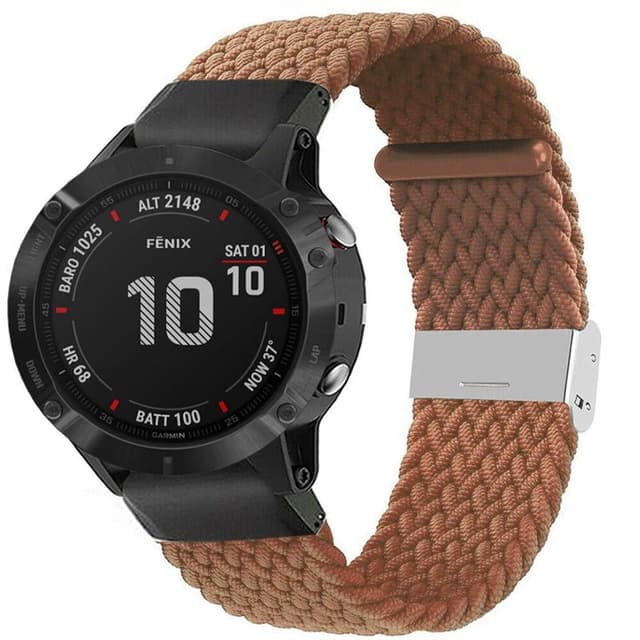 Punottu elastinen rannekoru Garmin Fenix 6 - ruskea