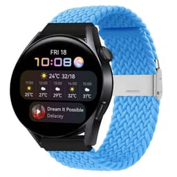 Flettet Elastik Armbånd Huawei Watch 3 (46mm) - skyblue