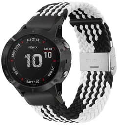 Flettet elastisk armbånd Garmin Fenix 6 - svarthvit