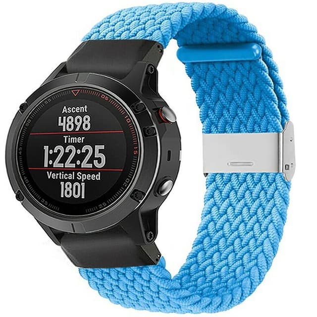 Flätat Elastiskt Armband Garmin Fenix 5X - Skyblue
