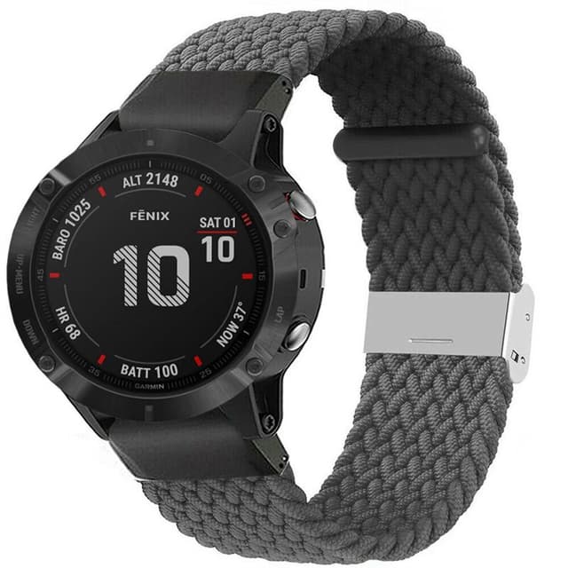 Flettet elastisk armbånd Garmin Fenix 6 - skygrey