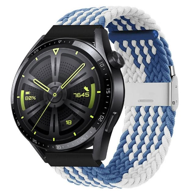 Flettet Elastik Armbånd Huawei Watch GT3 (46mm) - Blåhvid