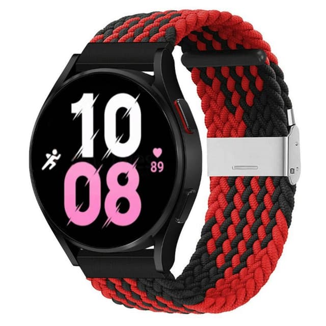 Flettet Elastik Armbånd Samsung Galaxy Watch 5 (40mm) - Rød/Sort
