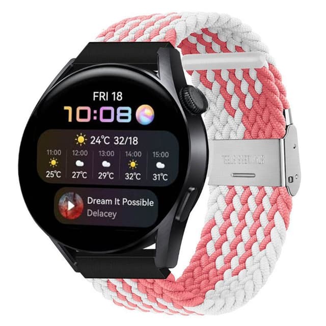 Flettet elastisk armbånd Huawei Watch 3 (46mm) - pinkwhite