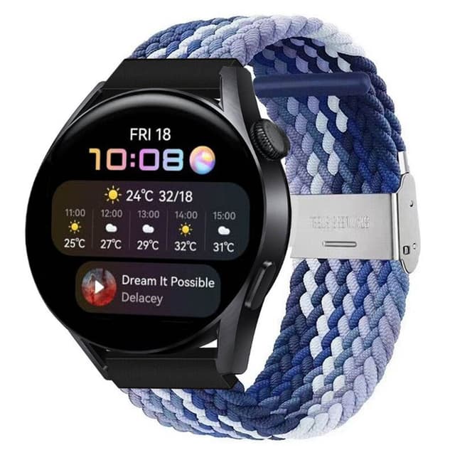 Flettet Elastik Armbånd Huawei Watch 3 (46mm) - Gradientblue