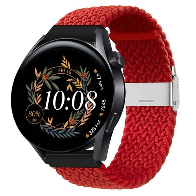 Flettet Elastik Armbånd Huawei Watch GT3 (42mm) - Mørkerød