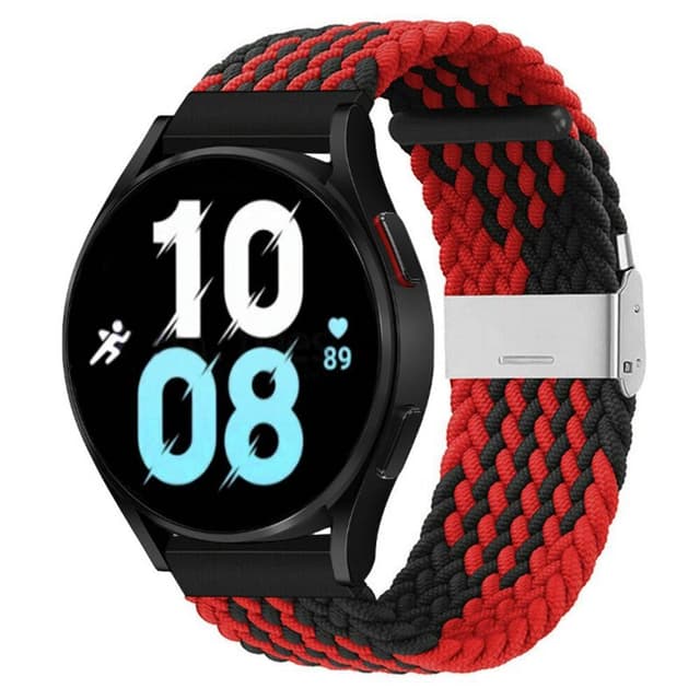Flettet Elastik Armbånd Samsung Galaxy Watch 5 (44mm) - Rød/Sort