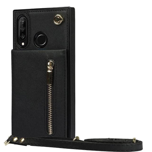 Zipper kaulakorukotelo Huawei P30 Lite - Musta