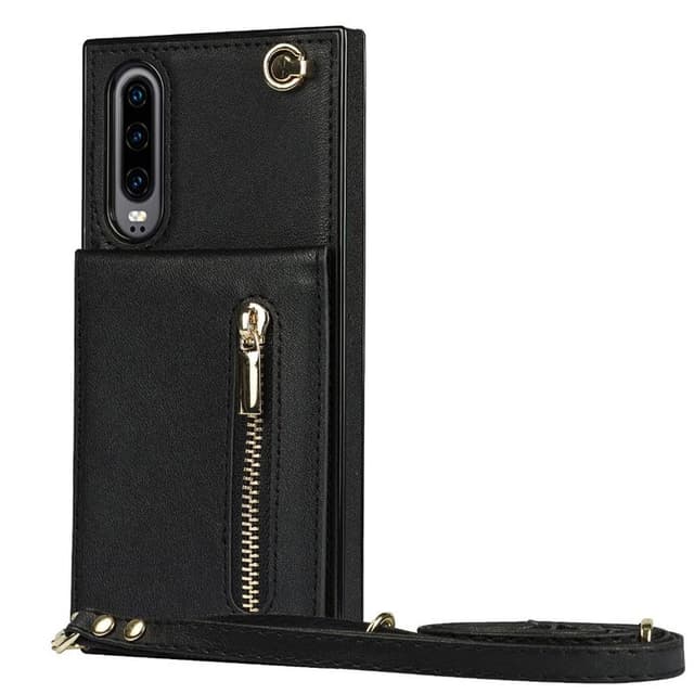 Zipper halskæde etui Huawei P30 - Sort
