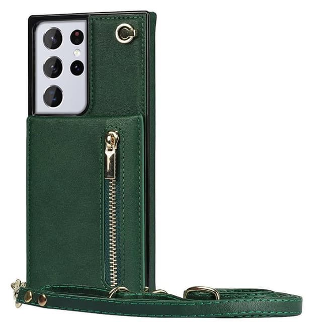 Zipper necklace case Samsung Galaxy S21 Ultra - Grön