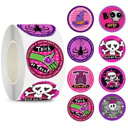 Pyöreät tarrat Halloween-teemalla 500 kpl Violetti