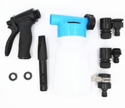 Vaskepistol sprayflaske med kobling for vannslange