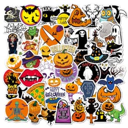 Halloween-aiheisia tarroja 50 kpl Monivärinen
